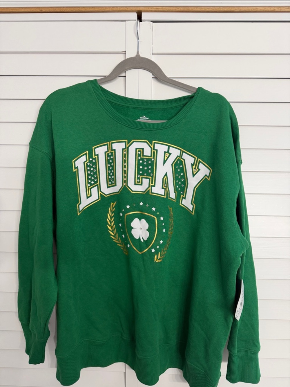 Green "Lucky" Clover Graphic Sweatshirt Womens Sweatshirt Plus size XL